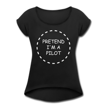 Women's Pretend I'm a Pilot Short Sleeve T-Shirt - black