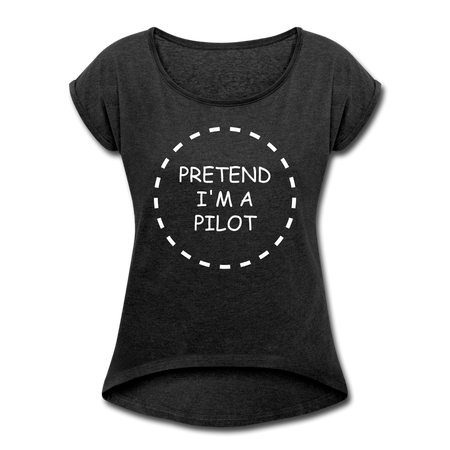 Women's Pretend I'm a Pilot Short Sleeve T-Shirt - heather black