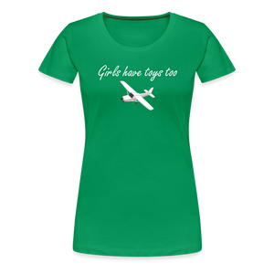 Women’s Girls Have Toys Too T-Shirt - kelly green