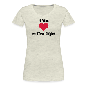 Women’s It Was Love at First Flight T-Shirt - heather oatmeal