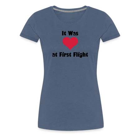 Women’s It Was Love at First Flight T-Shirt - heather blue
